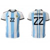 Argentina Lautaro Martinez #22 Hemmatröja VM 2022 Korta ärmar
